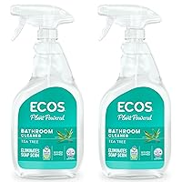 ECOS Bathroom Cleaner - Shower, Tile & Bathtub - All Purpose Cleaning Spray & Shower Cleaner - No Scrub or Rinse Needed for Soap Scum Remover- Natural Bathroom Cleaning Supplies ( Pack of 2 )