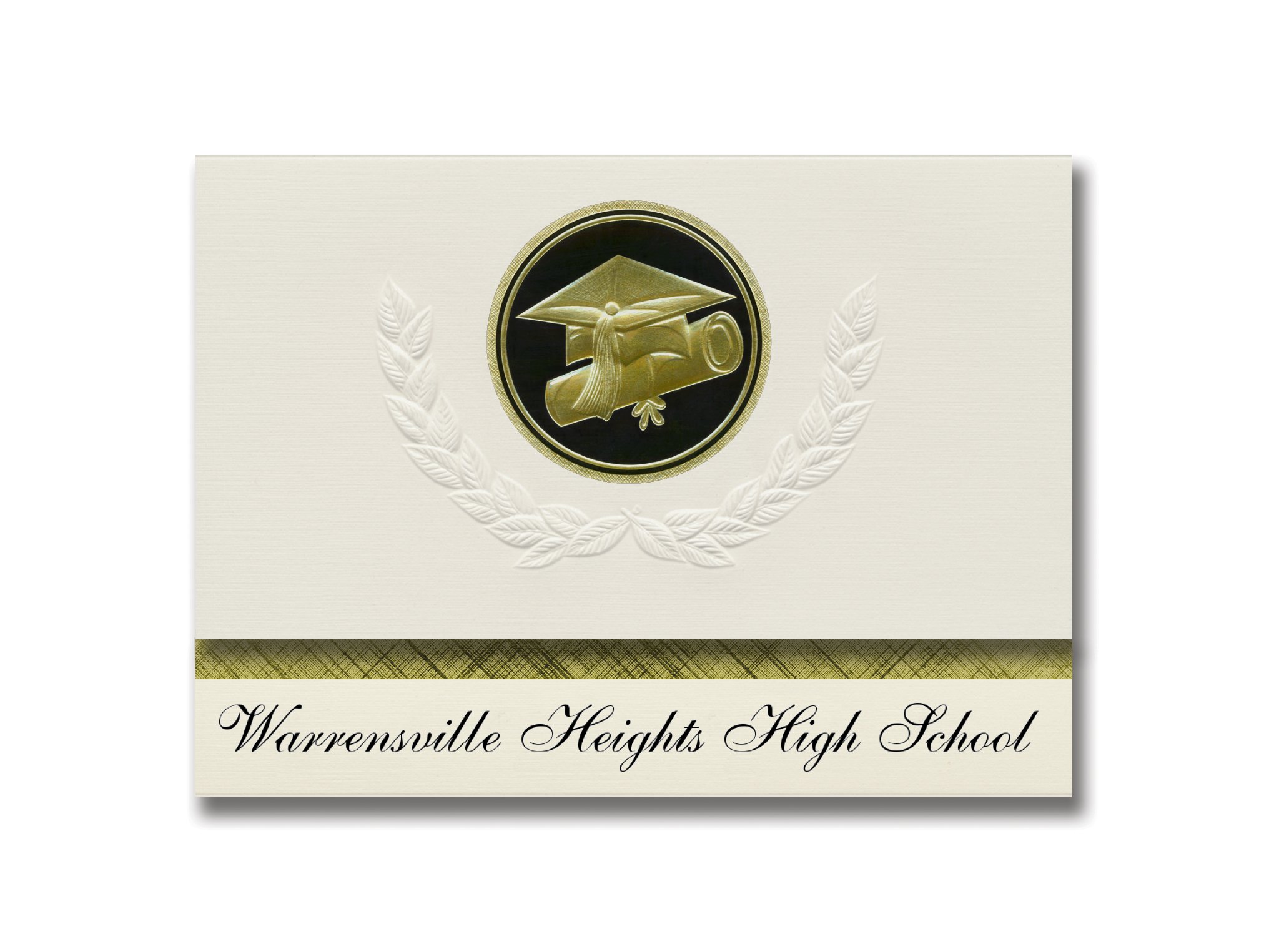 Signature Announcements Warrensville Heights High School (Warrensville Heights, OH) Graduation Announcements, Presidential Elite Pack 25 Cap & Dipl...