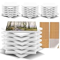 48 Pack Sublimation Blanks Coasters Bulk, 4 Inch Glossy White Glazed Ceramic Tiles Bulk with Cork Backing Pads, Heat Transfer Cup Mat for DIY Crafts Home Kitchen Decor (Square 48PCS)