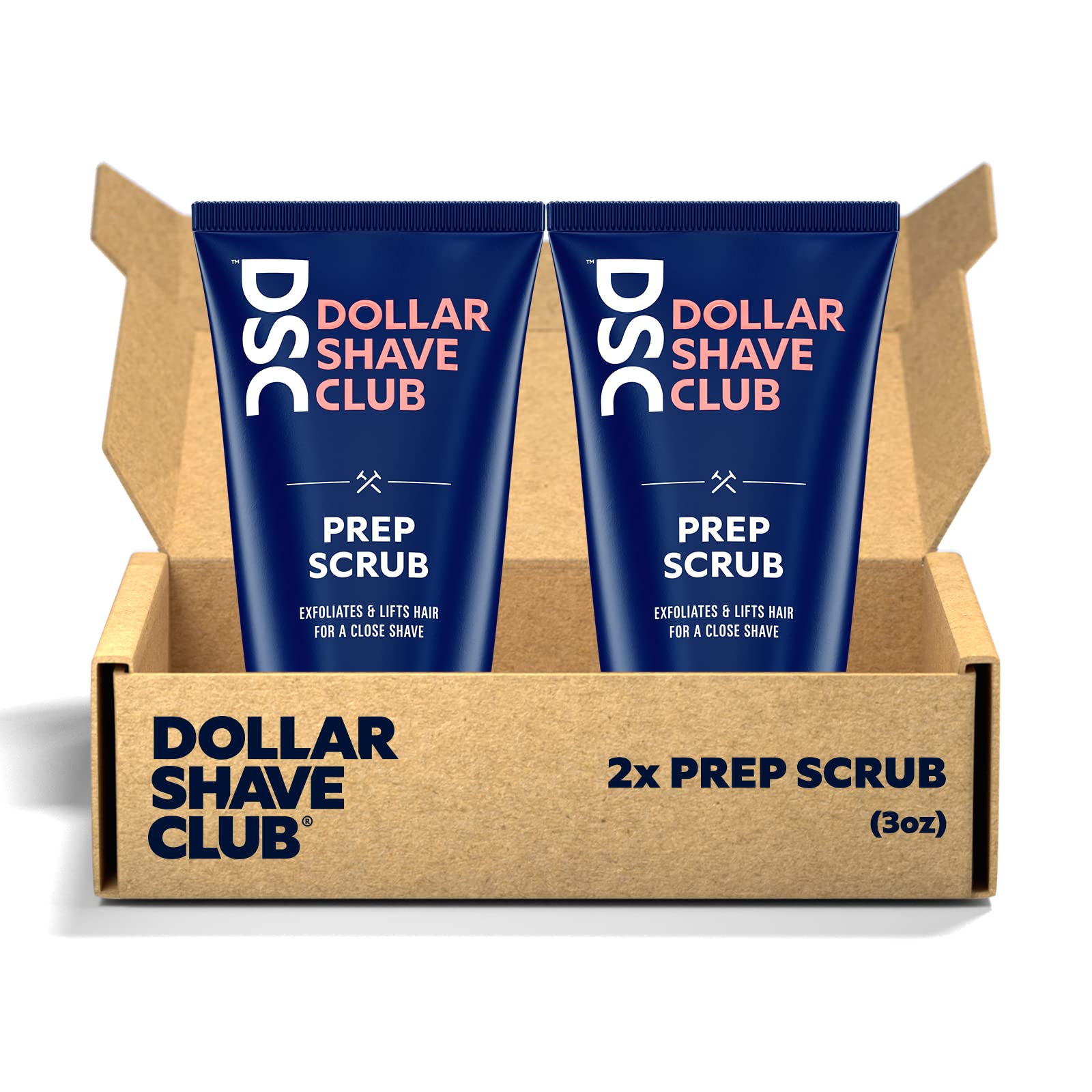 Dollar Shave Club | Prep Scrub 2 ct. | A Pre-Shave Exfoliant Scrub for Face & Body, Exfoliates Dead Skin Cells and Lifts Hairs For a Close Shave, Helps Prevent Ingrown Hairs, Exfoliating Face Scrub