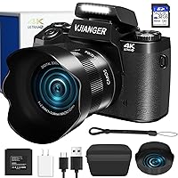 Digital Camera VJIANGER 4K Vlogging Camera 64MP Mirrorless Cameras for Photography with WiFi, 52mm Fixed Lens, 4.0