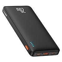 Baseus Portable Charger, PD 20W Power Bank Fast Charging, 10000mAh Slim Battery Pack Charger Portable with USB C in&Out for iPhone 15 14 13 12 11 Samsung S23 S22 Google LG iPad etc.