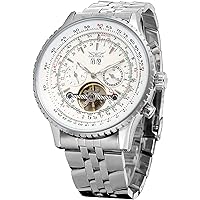 Luxury Men's Skeleton Tourbillon Calendar Wrist Watch Stainless Steel Automatic Watches Classic Big Face Watch Unique Mechanical Wrist Watch