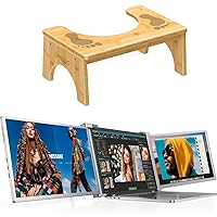 Squatting Toilet Stool, 14'' Triple Portable Monitor for Laptop, HDR 16:10 1200P Dual Laptop Monitor