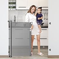 42-Inch Extra Tall Retractable Baby Gates for Doorways 56