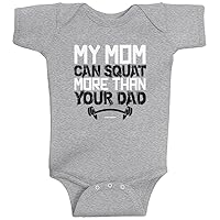 Threadrock Baby Boys' My Mom Can Squat More Than Your Dad Infant Bodysuit