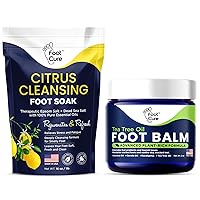 Citrus Detox Foot Soak with Epsom Salts Tea Tree Oil Foot Balm/ Moisturizer For Dry Cracked Feet - Instantly Hydrates & Soothes Irritated Skin & Athletes Foot