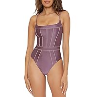 BECCA Women's Standard Color Sheen One Piece Swimsuit, Sexy Satin, Bathing Suits