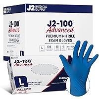 Nitrile Medical Exam Gloves | Latex & Powder Free | Chemo-Rated 4 Mil Disposable Gloves for Doctors, Nurses, and More | Blue Large Case of 1000 (J2-100)