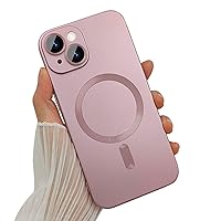 Magnetic Case for iPhone 15 Plus Phone Case for Women, Cute Matte Luxury Soft Metallic Luster Design with Camera Lens Protector, Compatible with Magsafe Case for iPhone 15 Plus 6.7