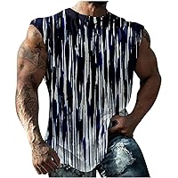 Men's Workout Tank Tops Funny Print Graphic Tee Summer Sleeveless Gym Bodybuilding Muscle Hawaiian Shirts Beach Vest