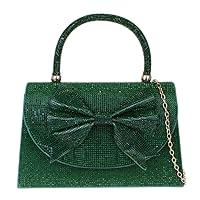 Womens Embellished Bow Top Handle Bag