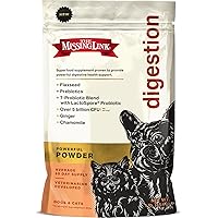The Missing Link Digestion Superfood Supplement Powder for Dogs & Cats - Fiber, 7-Probiotic Blend + Chicory Root Prebiotic, Ginger, Chamomile - Supports Daily Digestive & Bowel Health - 1lb