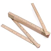 Wood Folding Rule, 6.5FT 2M Foldable Ruler with Inch and Metric Measurements for Carpenters
