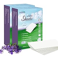 Lavender Laundry Detergent Sheets - Eco Friendly Laundry Sheets, Hypoallergenic Washing Sheets, Lavender Scent, for Travel, Apartment, Dorms, up to 160 loads (Pack of 2)
