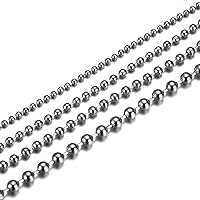 INFINIQUE CREATIONS Stainless Steel Silver Ball Chain Bracelet Necklace Men Women 1mm-5mm 7