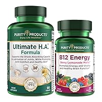 Purity Products Bundle - Ultimate HA + B-12 Energy Melt Ultimate H.A. (BioCell Collagen, Quercetin, Hyaluronic Acid + More) - B12 Berry Melt (Methylcobalamin B12 + B6 + D3 + More)