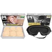 PQ 6 Wax Silicone Ear Plugs Beige & PQ Sleep Mask