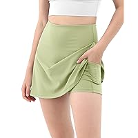 ODODOS Women's Athletic Tennis Skorts with Pockets Built-in Shorts Golf Active Skirts for Sports Running Gym Training