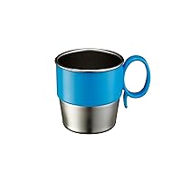 Din Din Smart Stainless Steel Cup (9 oz) with Handle for Babies, Toddlers and Kids. BPA Free, Blue