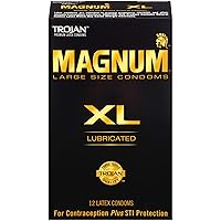 Magnum XL Large Size Lubricated Condoms - 12 Count