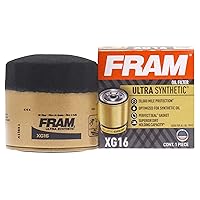 FRAM Ultra Synthetic Automotive Replacement Oil Filter, Designed for Synthetic Oil Changes Lasting up to 20k Miles, XG16 with SureGrip (Pack of 1)