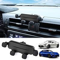 KUNGKIC for Toyota GR86 Subaru BRZ 2021 2022 2023 2024 Universal Auto Phone Holder Aluminum Car Cradle Rotatable Clip Cell Phone Cradle Mount Fit for 3.5-5.5 Inch Phone Interior Accessories Black