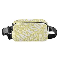 Yellow Custom Fanny Pack Everywhere Belt Bag Personalized Fanny Packs for Women Men Crossbody Bags Fashion Waist Packs Bag with Adjustable Strap for Outdoors Travel Shopping Hiking