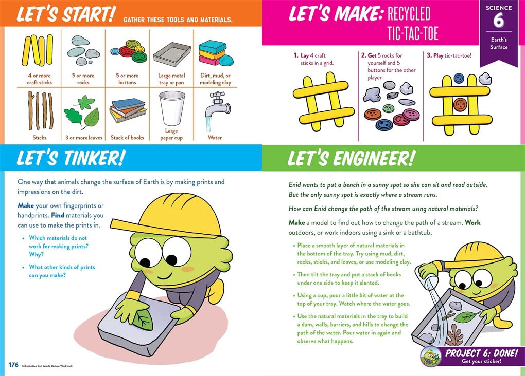 TinkerActive 2nd Grade 3-in-1 Workbook: Math, Science, English Language Arts (TinkerActive Workbooks)