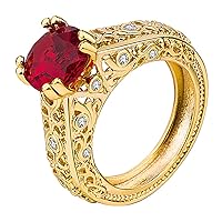 Ai.Moichien Engagement Statement Rings Ruby Topaz Gold Plated Jewelry Gifts Wedding Bands Cocktail Elegant Accessories