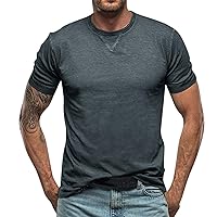 Men's T-Shirts Casual 1/4 Button Down Short Sleeve T-Shirt Summer Solid Color Sport Outdoor Tee Tops