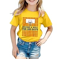 Happy 100th Day of School T-Shirt Girls School Gifts Short Sleeve Tee Tops Short Sleeve Shirts Toddlers Casual 2024