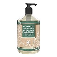 Olivia Care Liquid Hand Soap All Natural - Cleansing, Germ-Fighting, Moisturizing Hand Wash for Kitchen & Bathroom - Gentle, Mild & Natural Scented - 18.5 OZ (Eucalyptus)