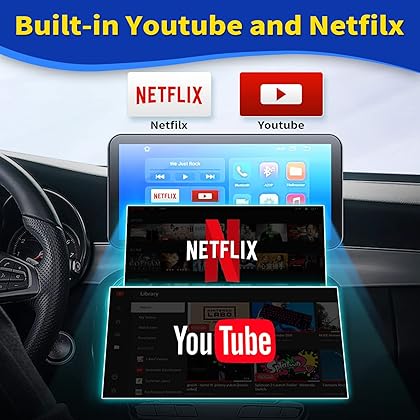 Flgocexs Wireless Carplay Adapter - 3 in 1 Wireless Carplay and Android Auto Adapter with Built in Netflix YouTube Support TF Card Only for Original Car Models After 2016 with Wired Carplay