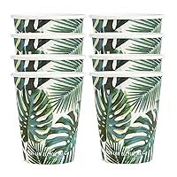 Talking Tables 8pk (250ml/9oz) Tropical Paper Party Cups | 'HOME' Recyclable Disposable , Eco-friendly & Plastic Free | For Summer Garden BBQ, Kids Birthday, Celebration, Jungle, Hawaiian, Fiesta