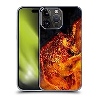 Head Case Designs Officially Licensed Tom Wood Wolf Stalker Fire Creatures Hard Back Case Compatible with Apple iPhone 15 Pro Max