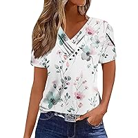 Holiday Short Sleeve Lounge Tops Ladys Basketball Cozy V Neck T Shirts Womens Fit