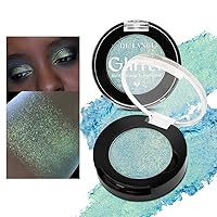 Shimmer Blue Green Glitter Eye Shadow, BEUSELF Highly Pigmented Long Lasting Duochrome Eyeshadow Waterproof Chameleon Eye Makeup Palette,Metallic Eyeshadows Blendable, Multichrome Sparkly Eyeshadow-1D