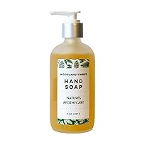Woodland Timber Liquid Soap - Vegan, Sulfate-Free, Hypoallergenic, All-Natural, Plant-Derived, Eco-Friendly Refillable, Made in USA, 8oz Glass Bottle