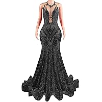Sequin Prom Dresses Sleeveless Pageant Gala Mermaid Celebrity Evening Party Dress
