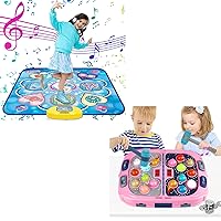 ANNKIE Interactive Whack A Mole Game & Dance mat for Kids,Gifts for Girls Boys Age 3 4 5 6+ Years Old