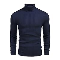 WILMOT Men's Casual Turtleneck Pullover Wool Blend Thermal Knitted Sweaters Trendy Long Sleeve Basic Knitted Pullover Sweater