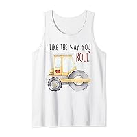 Kids I Like The Way You Roll Construction Truck Valentines Tank Top