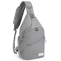 ZOMAKE Sling Bag for Women Men:Small Crossbody Sling Backpack - Mini Water Resistant Shoulder Bag Anti Thief Chest Bag Daypack for Travel Hiking Sports,Grey(stripe)