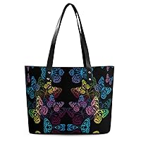 Butterfly Printed Purses and Handbags for Women Vintage Tote Bag Top Handle Ladies Shoulder Bags for Shopping Travel