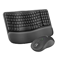 Logitech Wave Keys MK670 Combo, Wireless Ergonomic Keyboard with Signature M550 L Wireless Mouse, Comfortable Natural Typing, Bluetooth, Logi Bolt, for Multi-OS, Windows/Mac - Graphite