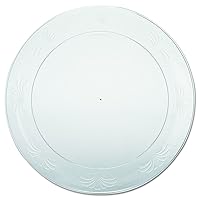 WNA DWP9180 Designerware Plastic Plates, 9 Inch Diameter, Clear, Round, Packs of 10 Plates (Case of 18 Packs)