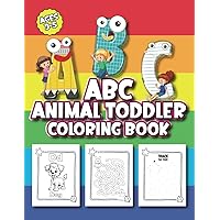 ABC Animal Toddler Coloring Book: Fun, Educational, and Interactive Activities for Kids to Learn Alphabet and Animals