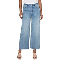 Liverpool womens Stride High-rise Crop With Wide Cut Hem in Mitchell