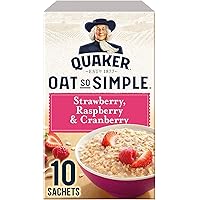 Quaker Oat So Simple Strawberry, Raspberry & Cranberry 10 x 33,9g - Vollkorn Haferflocken mit Erdbeere, Himbeere & Preiselbeere